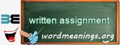 WordMeaning blackboard for written assignment